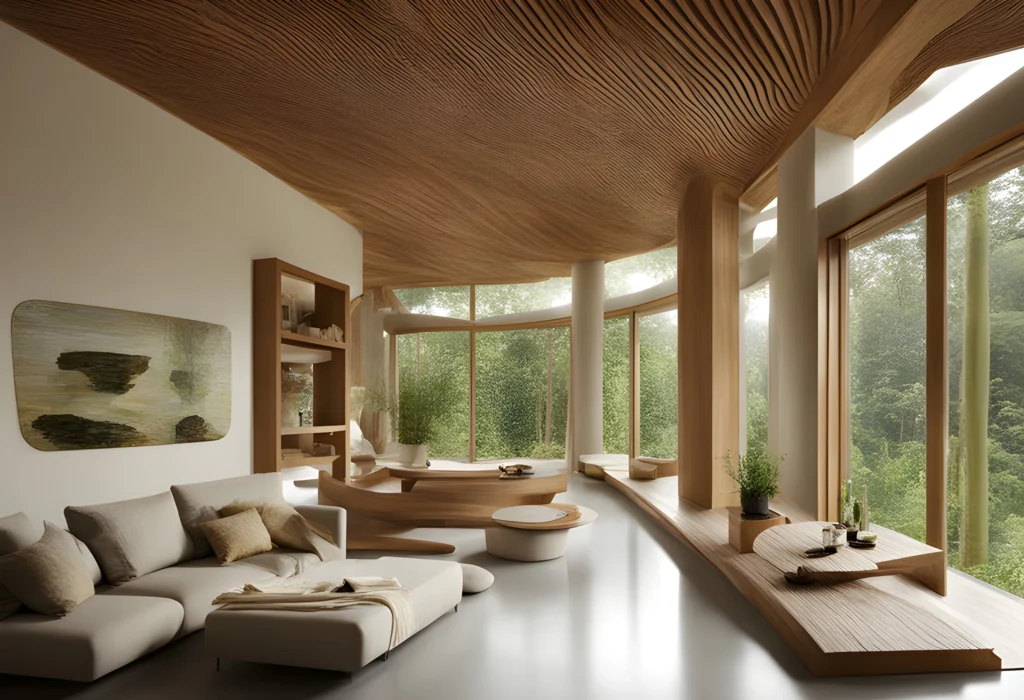Brown and beige living room using HyeFib Boards and Laminates